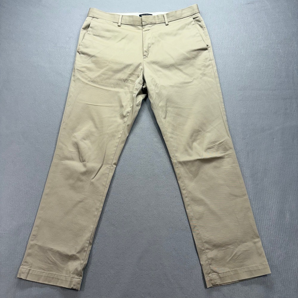 Banana Republic Aiden Chino‎ Pants Mens 35x32 Khaki Slim Fit Stretch Cotton